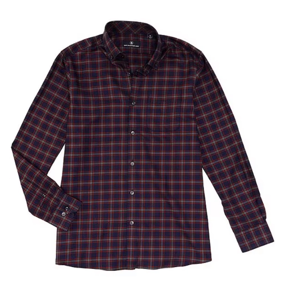 Hart Schaffner Marx Vermont Collection Long Sleeve Chest Pocket Sport Shirt